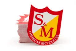 S&M Bikes S&M Shield Sticker - Red/Yellow/White Medium PARTS